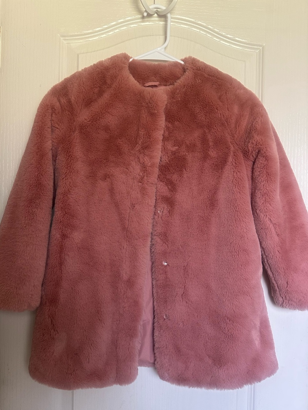 Janie and Jack Pink Faux Fur Coat Size 7-8